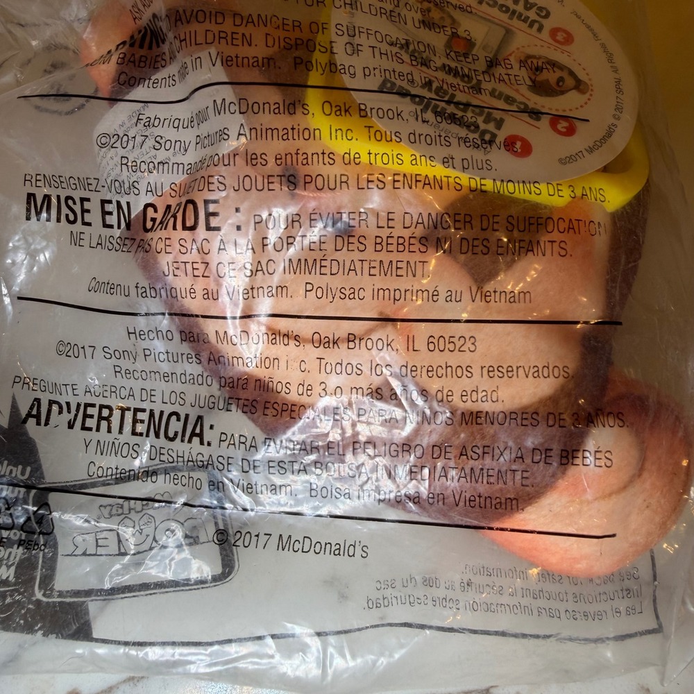 McDonalds Happy Meal Toys 2017 The Emoji Movie Plush Lot Puppy Dice‎ Monkey NEW - Picture 5 of 5